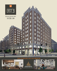 East 9 at Pickwick Plaza, Downtown Kansas City’s spectacular new multi-use community, offering vintage inspired living spaces with a modern vibe.