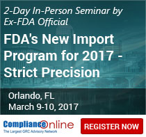 FDA's New Import Program for 2017 - Strict Precision