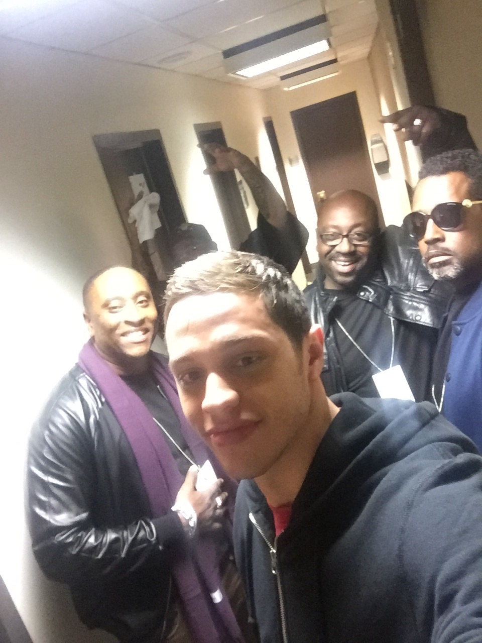 Co-Author Aswaad English with Kenan Thompson and Pete Davidson Backstage on Saturday Night Live November 20, 2016