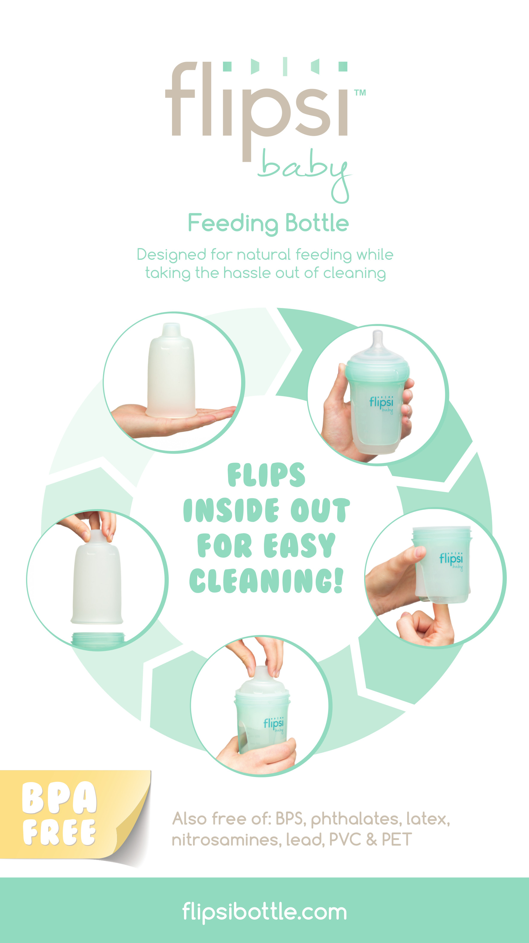 Flipsi Baby can be used with breast milk or formula and is extremely durable.