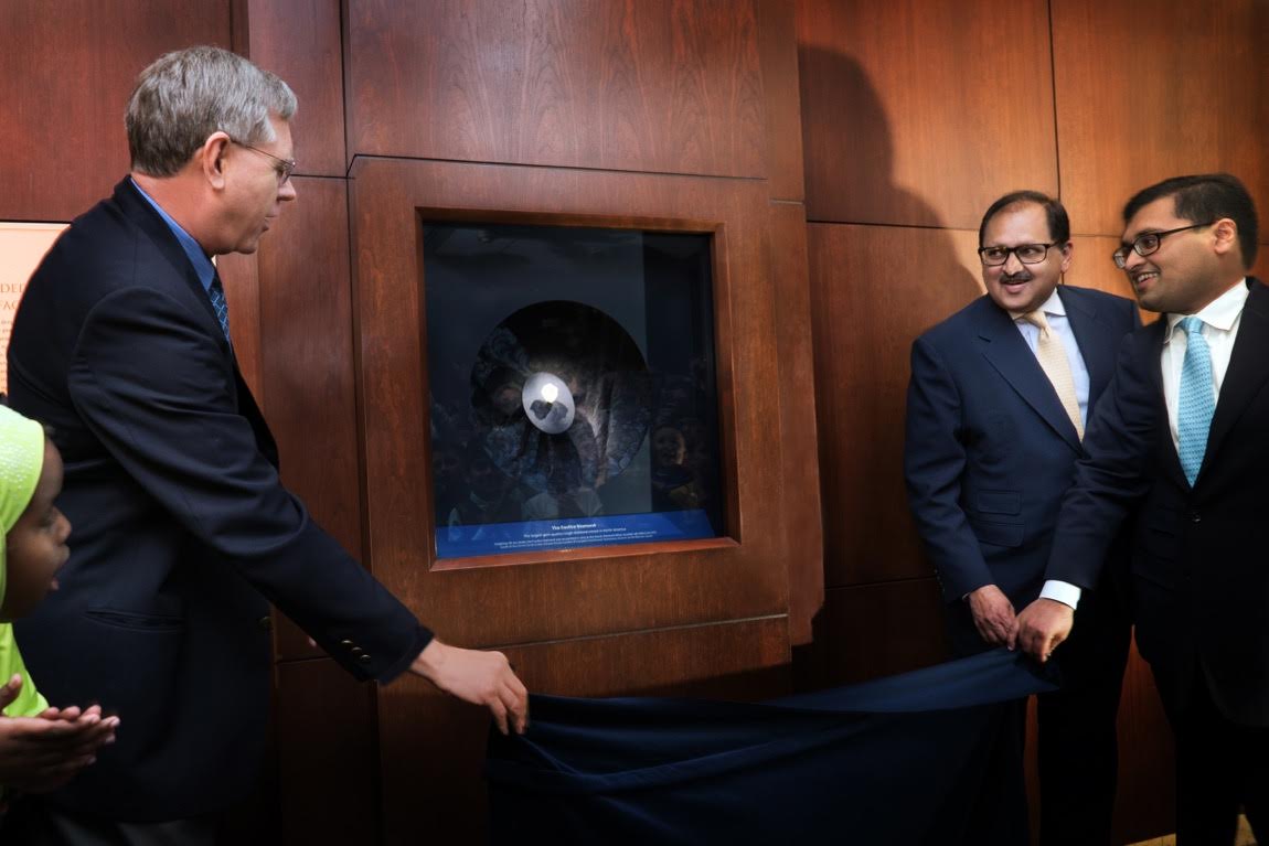 Dr. Jeffrey Post, Deepak Sheth, Amay Sheth unveiling the Foxfire Diamond