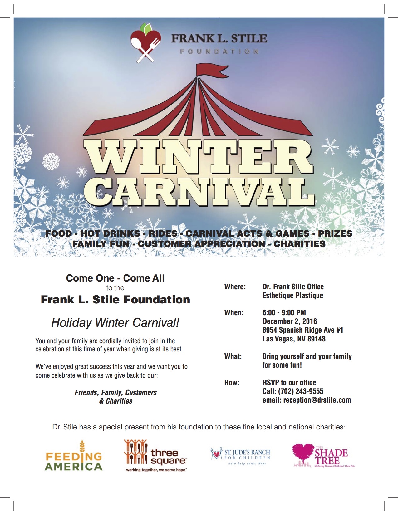 Join The Frank S. Stile Foundation on Dec. 2 for the Holiday Gift Giving Carnival!