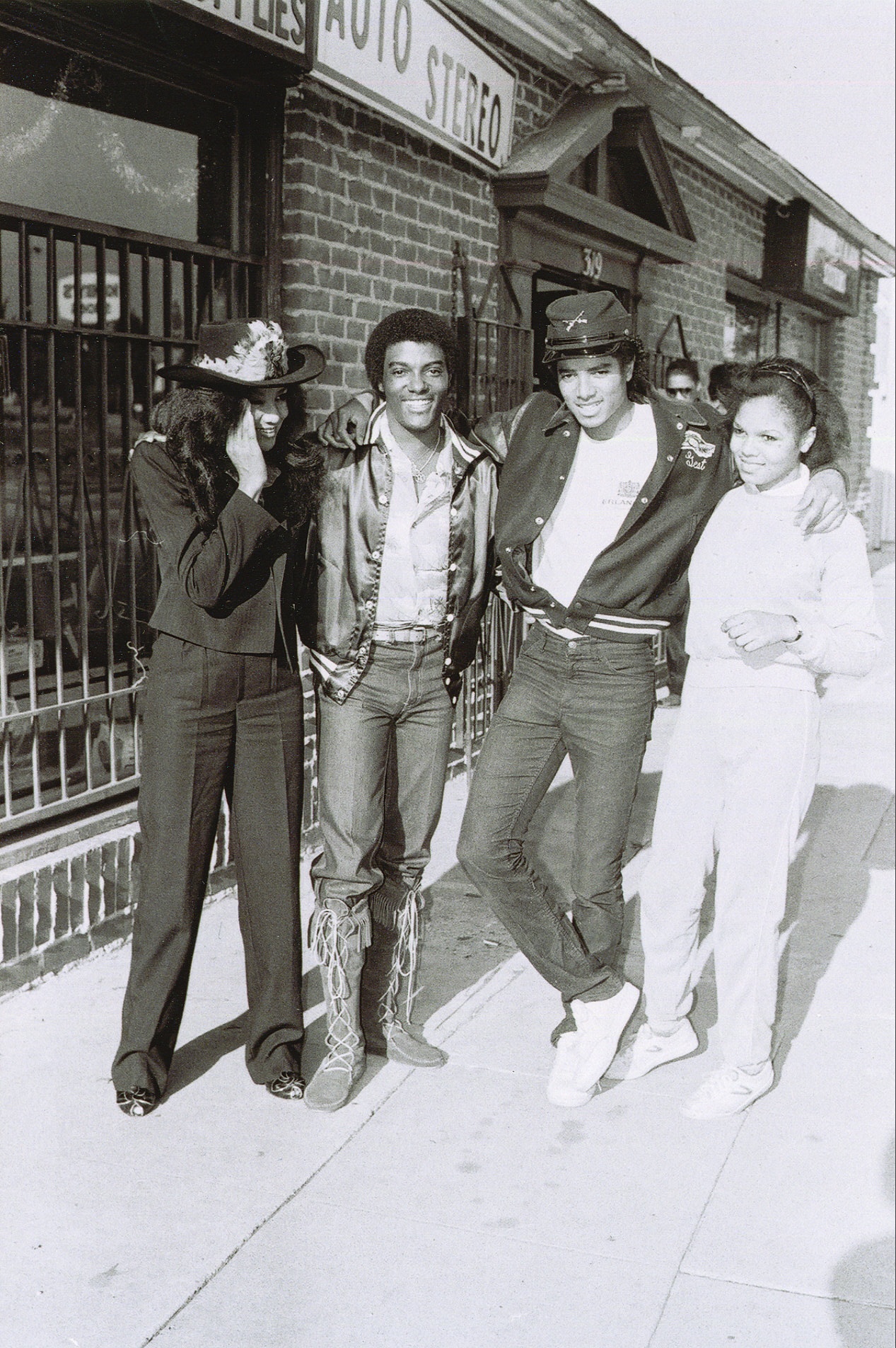 1981 Micheal Jackson, Janet Jackson, Latoya Jackson and Robert White (manager of Kim Fields & Todd Bridges) Location:  La Brea Blvd & Centinela Blvd, Inglewood, CA