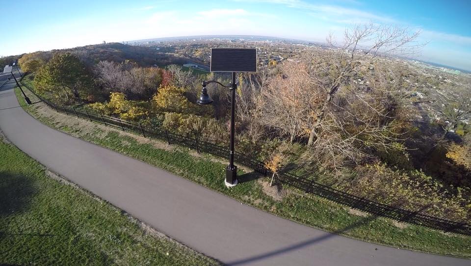 A view from the sky of Illumient solar lighting in the Niagara Escarpment