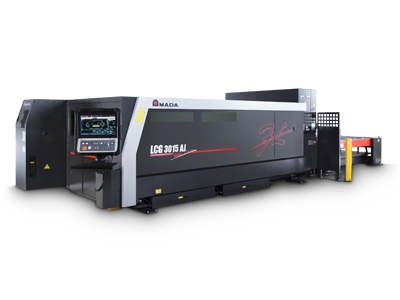 The Amada LCG 3015 AJ Fiber Laser Cutting System