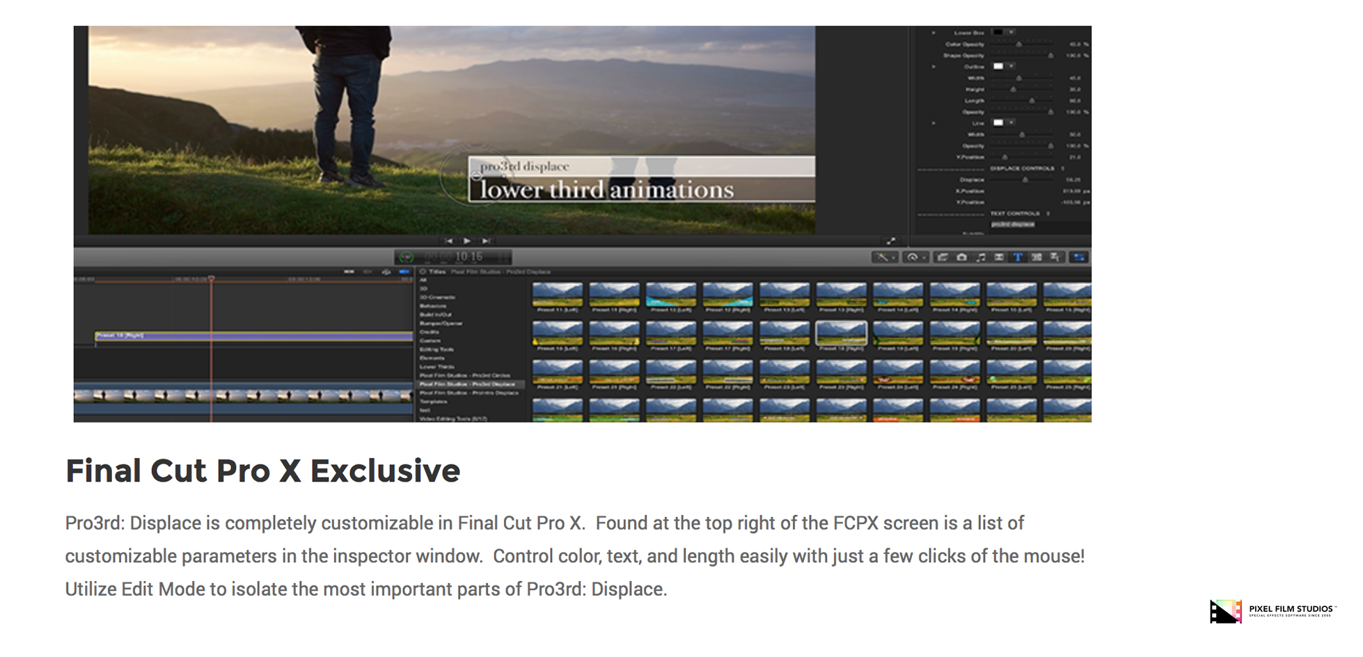 Final Cut Pro X Plugin - Pixel Film Studios - Pro3rd Displace