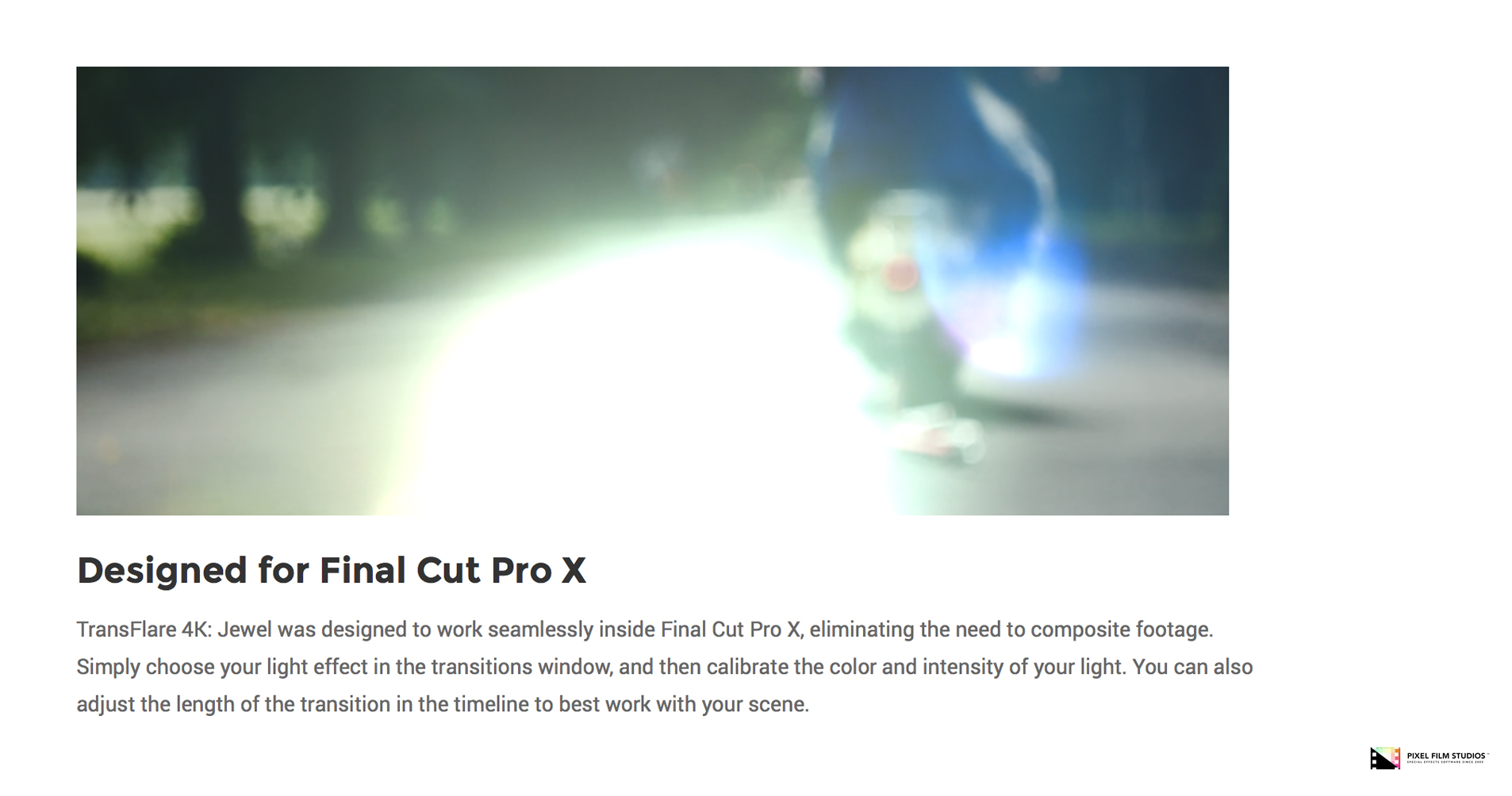 FCPX - TransFlare 4K Jewel - Pixel Film Studios Plugin