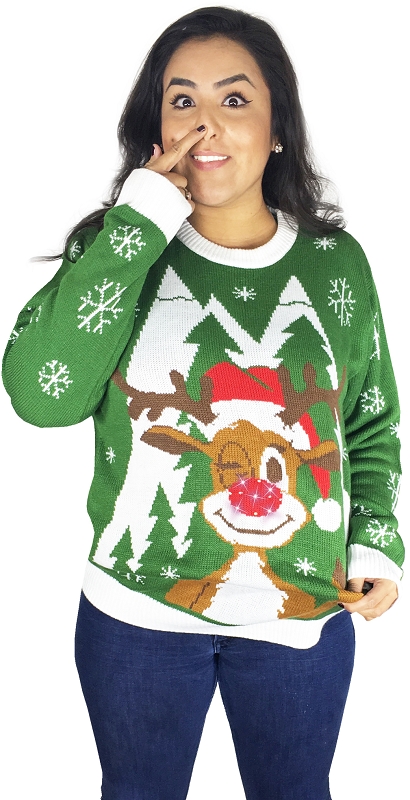 Hello Deer Light Up Ugly Christmas Sweater