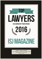 SJ Magazine in South Jersey Best Lawyer Award for Tom Marrone