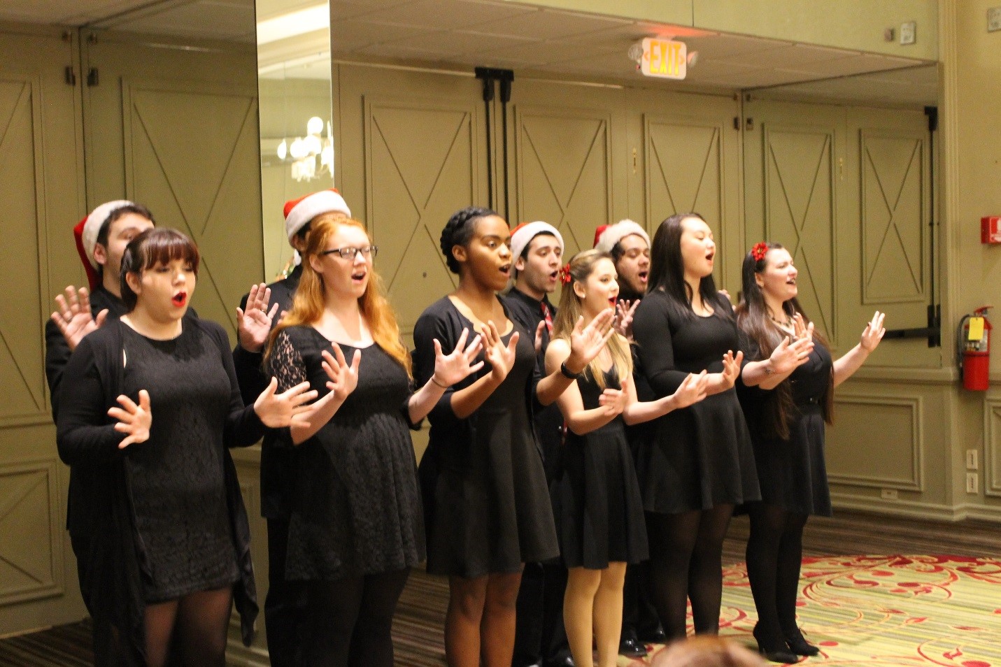 Manhattanville College’s elite pop group, The Quintessentials, provided holiday entertainment for guests at the HOW’s annual “Tree of Life” celebration.