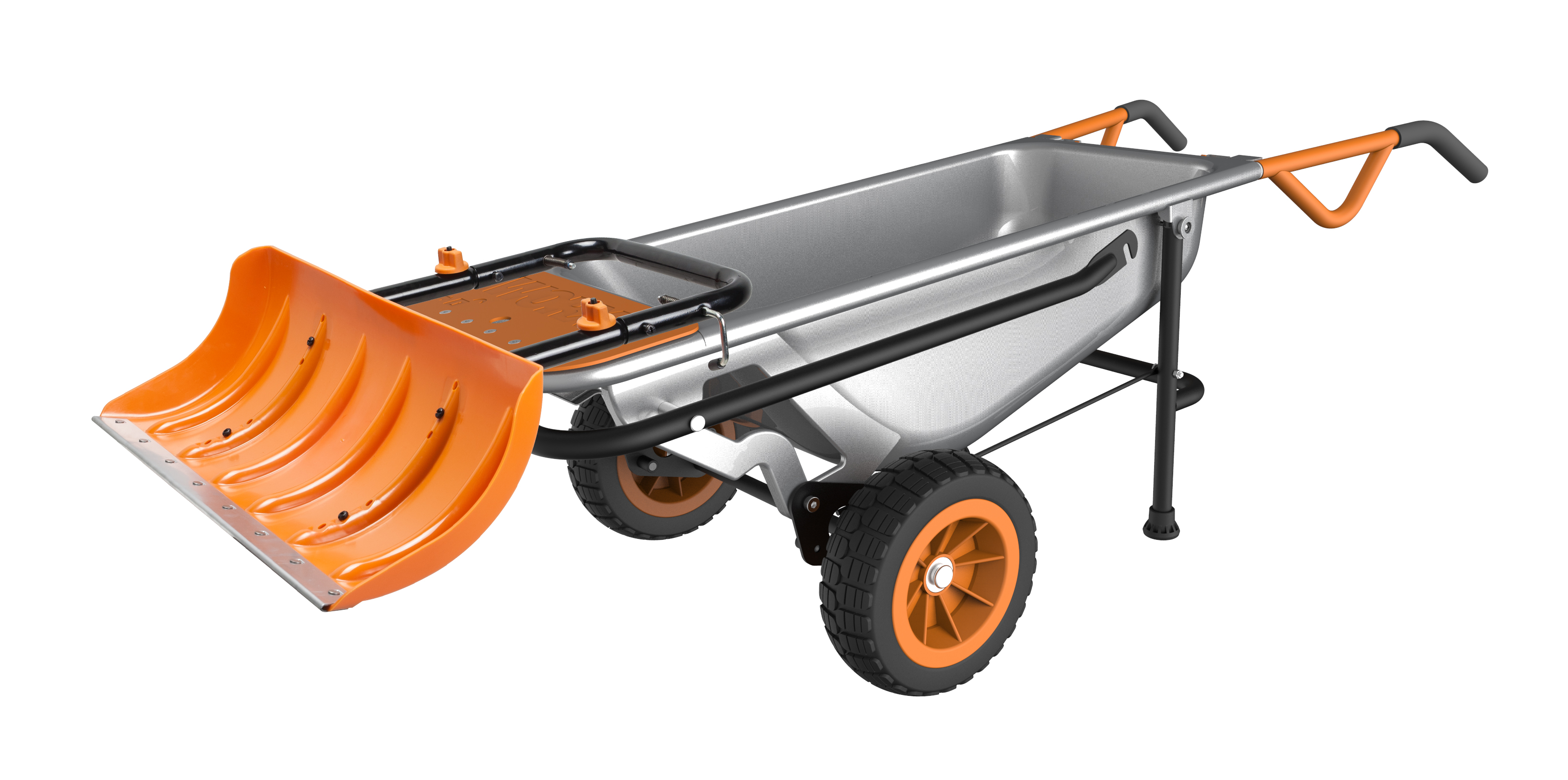 WORX Aerocart with Snow Plow Attachment