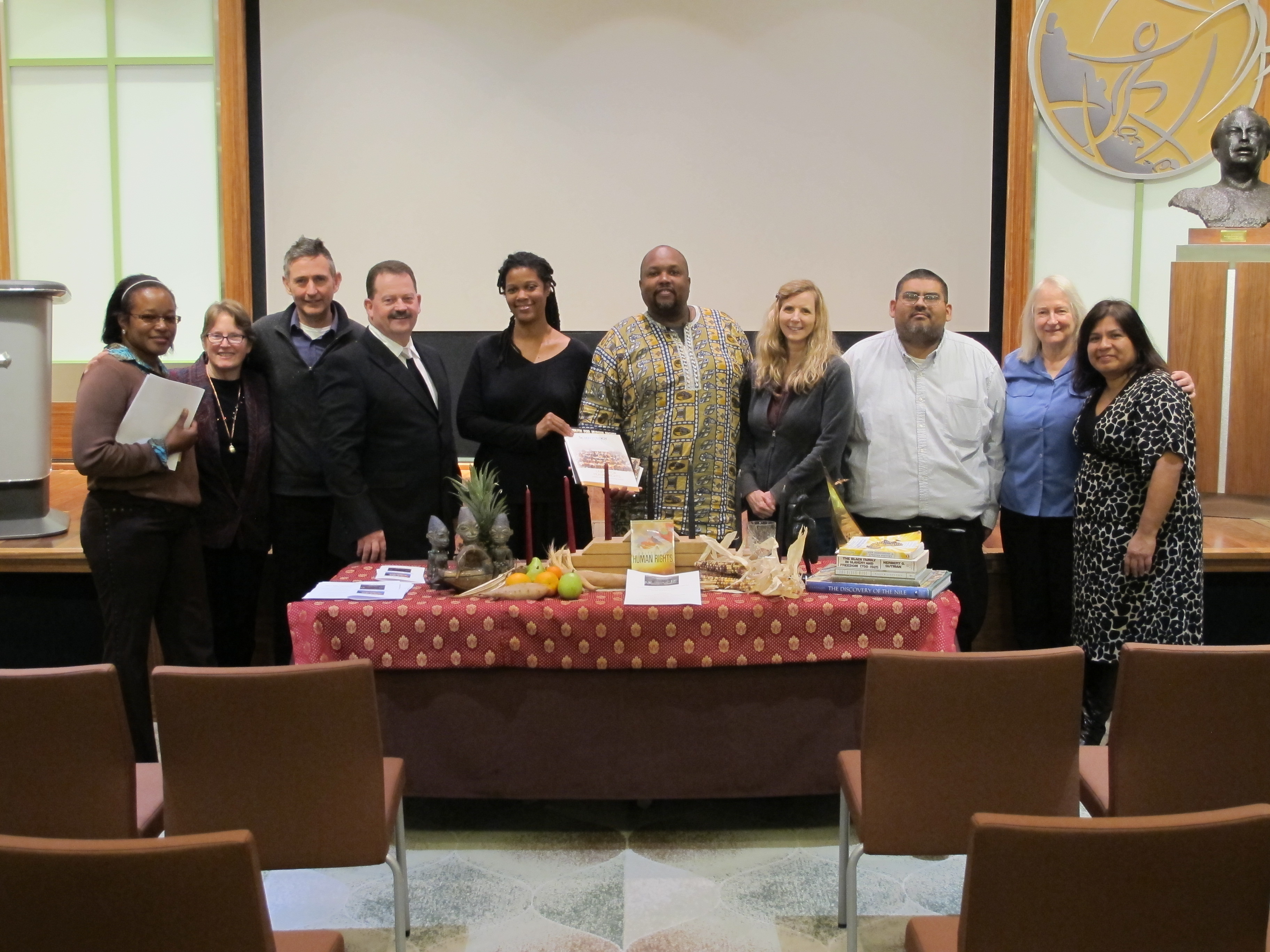 Some of the attendees at Sacramento's Church of Scientology's Kwanzaa celebration.