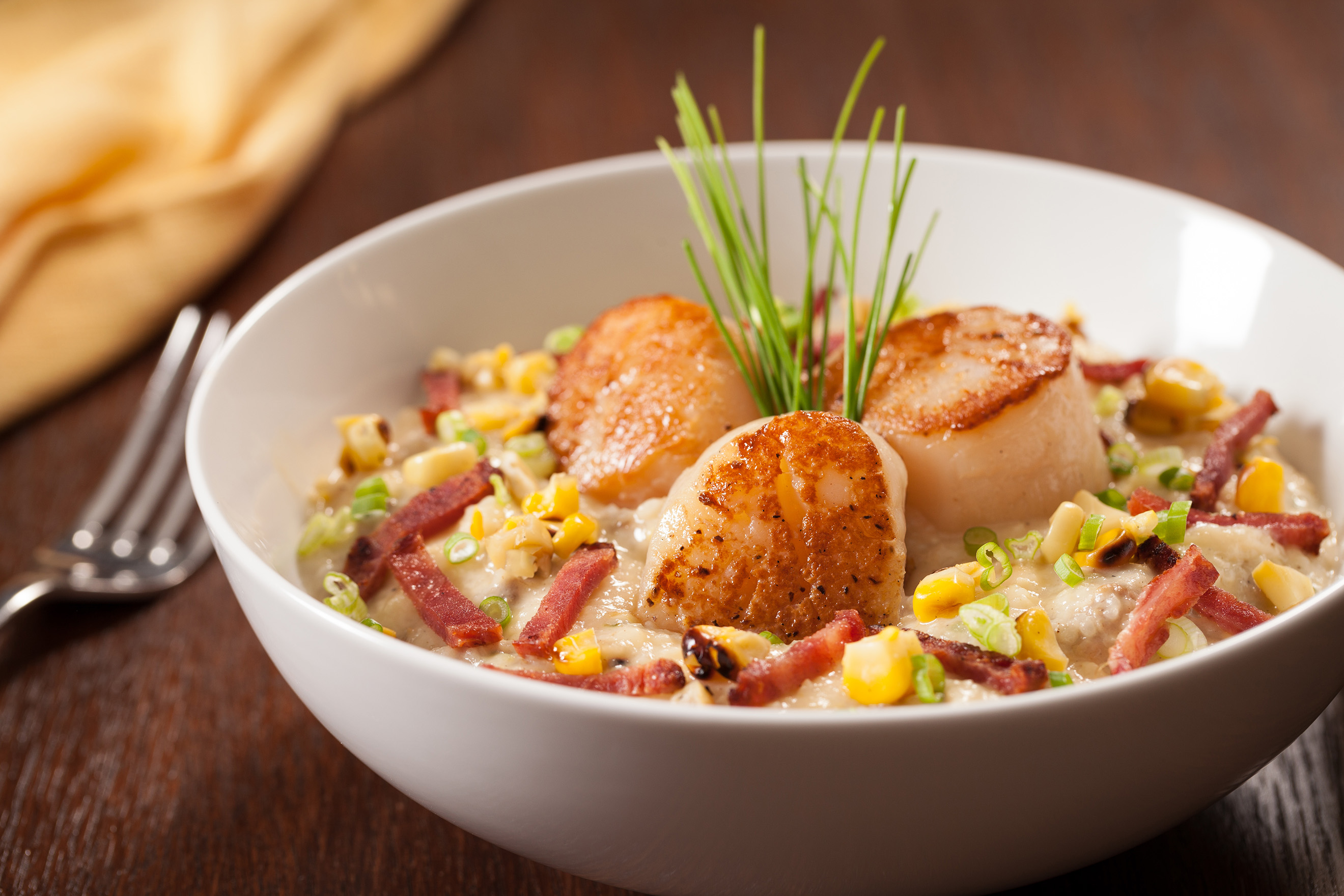 Second Runner-Up: Duck Fat Seared Scallops Over Cheddar Duck Corn Grits, Jill Gilber from Philadelphia, PA