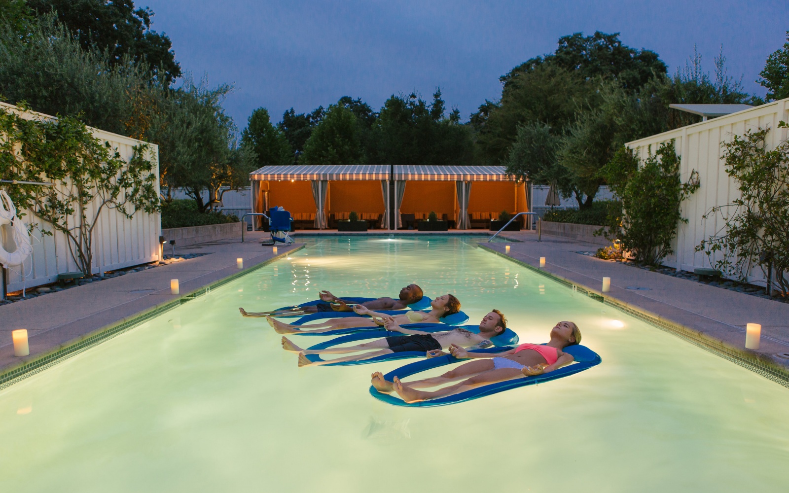 The Future Is Mental Wellness: At Solage Resort & Spa (Calistoga, California) you can experience “floating meditation” in the thermal pools.  Source: Solage Resort & Spa by Briana Marie