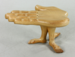 Pedro Friedeberg (Mexican, 1937-), sculptural hand foot chair, mahogany in original finish, having three feet on base