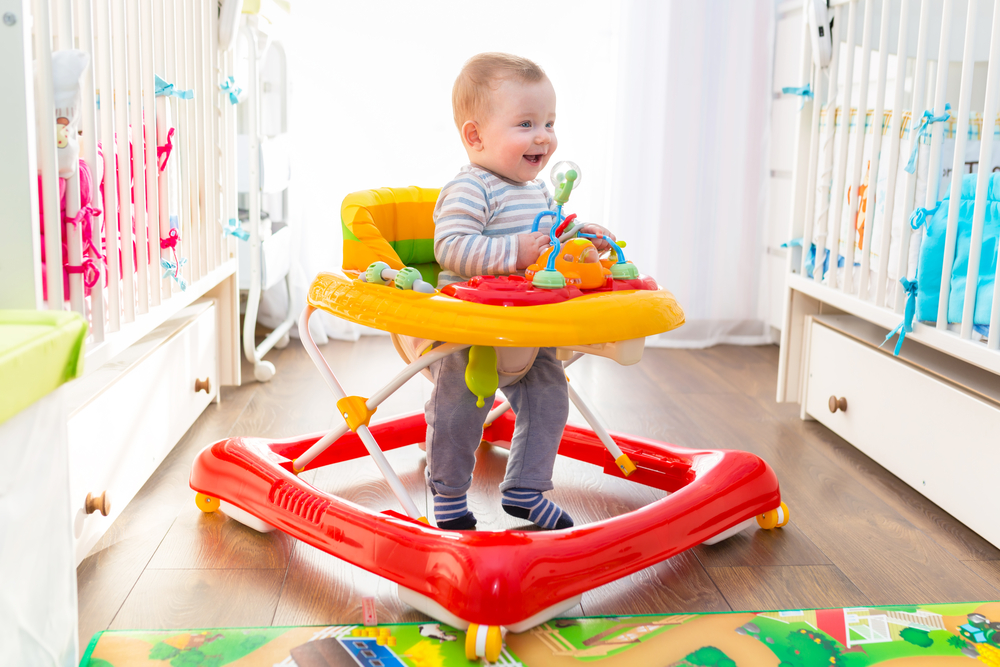 It is a baby walker that comes equipped with GPS, sensors, and brakes to prevent the baby from wandering off to where they're not supposed to.