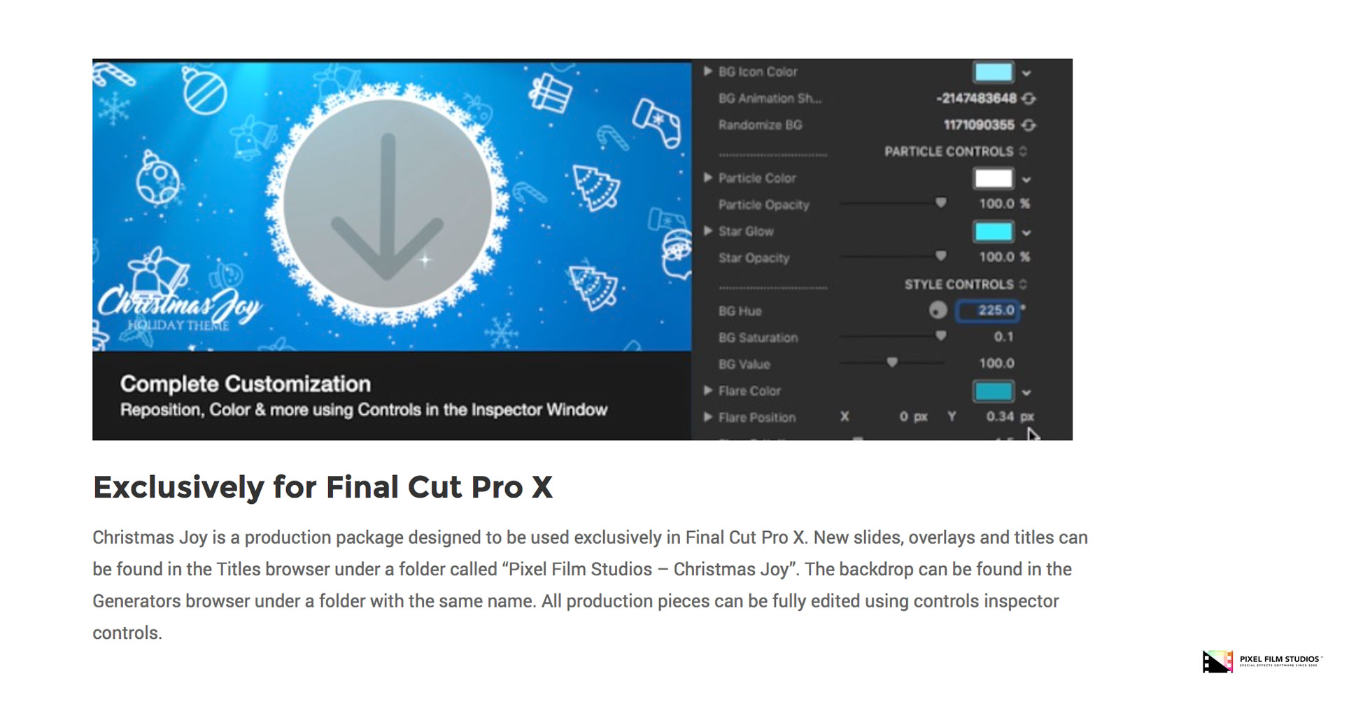 Final Cut Pro X - Christmas Joy - Pixel Film Studios Plugin