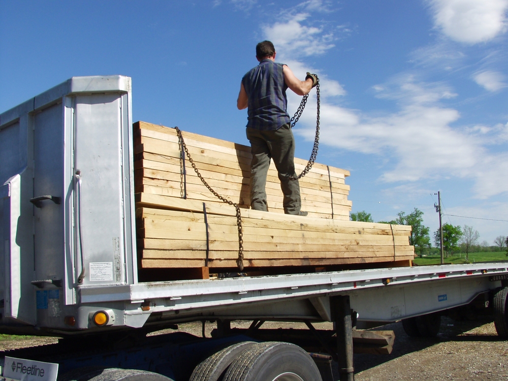 Trucker Lumber replaces these wooden planks with plastic ones.
