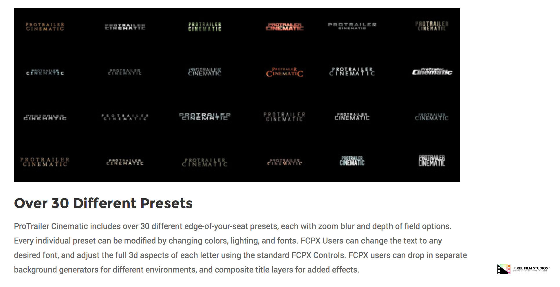 ProTrailer Cinematic - Pixel Film Studios Plugin - FCPX