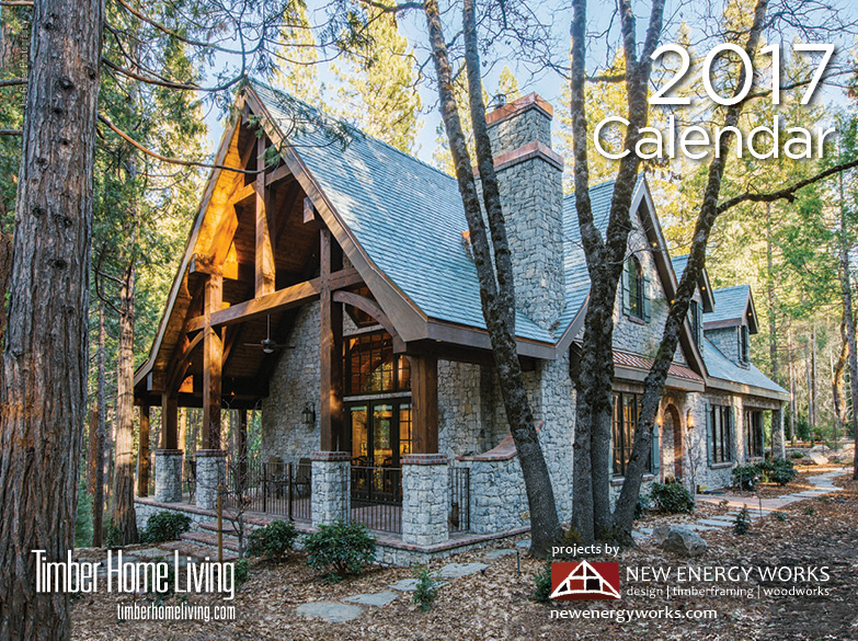 New Enery Works' 2017 Calendar is a 13 month collection of homes and commercial projects that will bring a new timber frame to your wall each month.