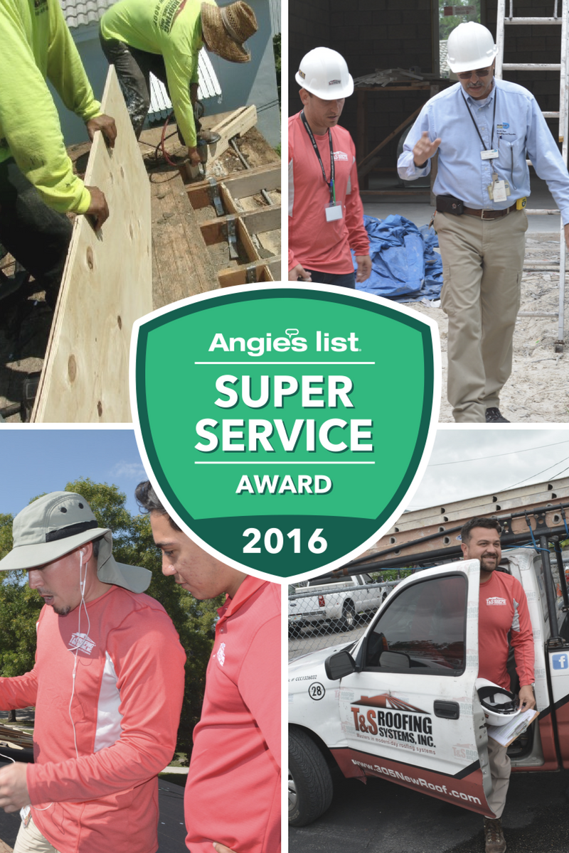 T&S Roofing Awarded Angie's List 2016 Super Service Award