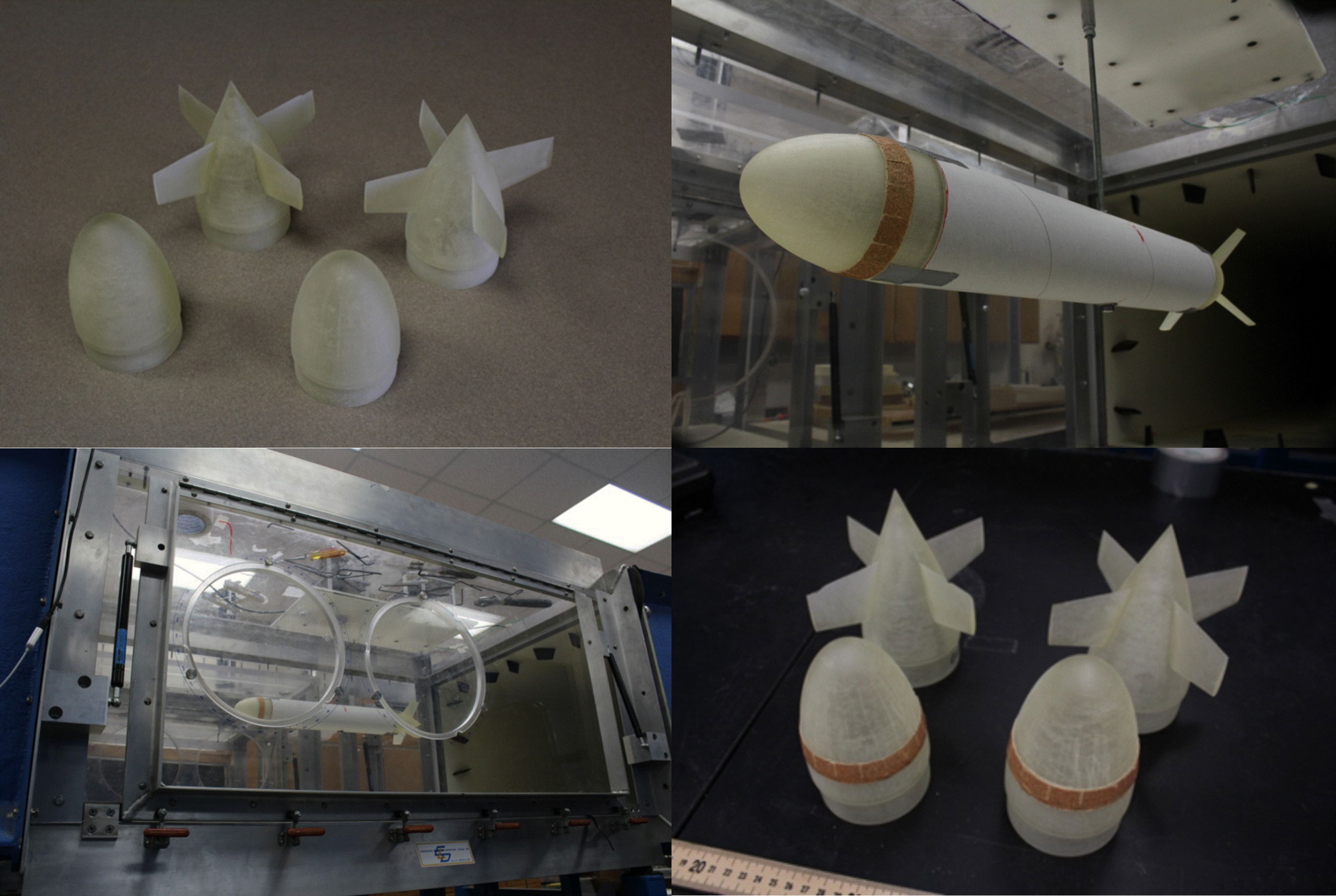 Texas A&M Marlin scale model going through wind tunnel testing.