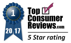 TopConsumerReviews.com 5-Star Blue Ribbon Award