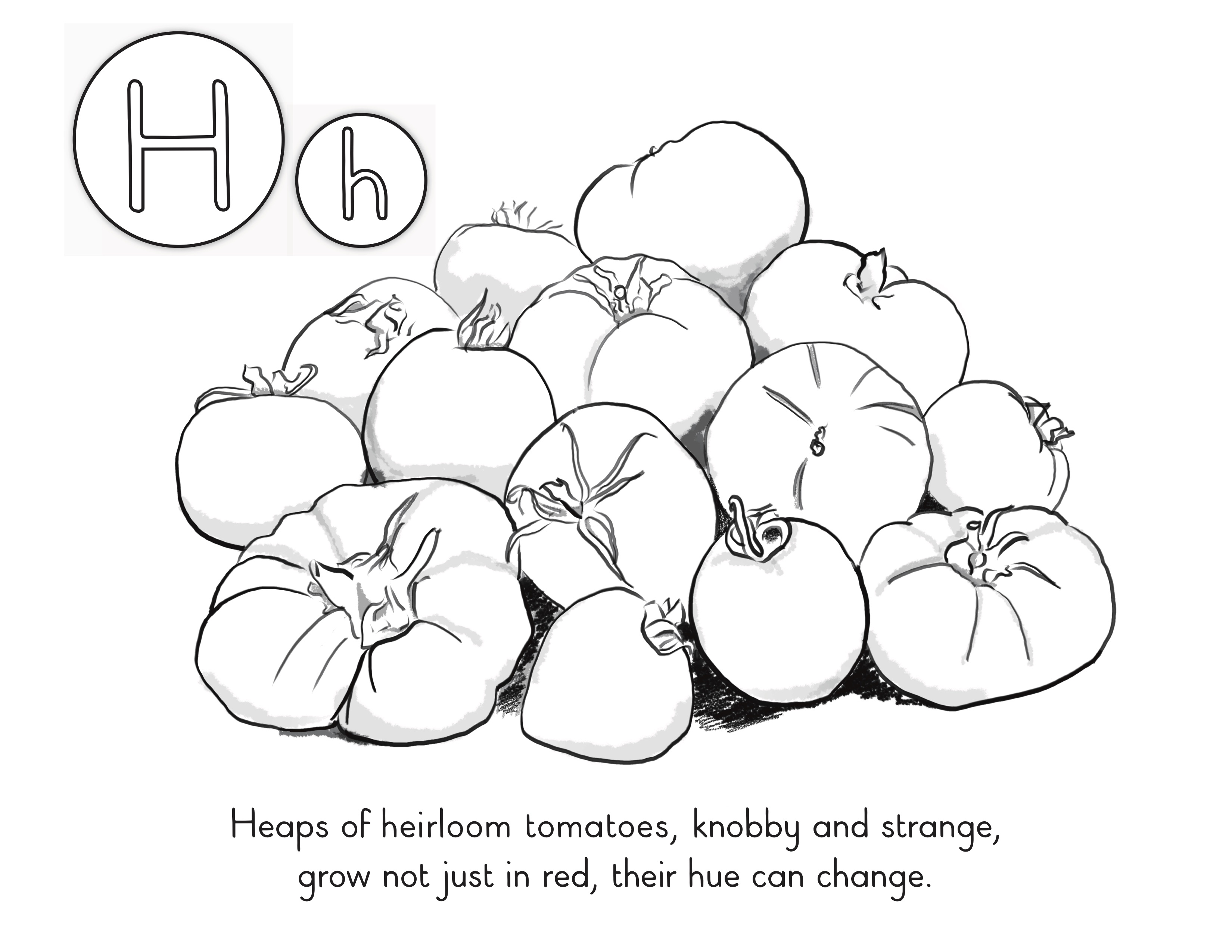 Letter "H" coloring page