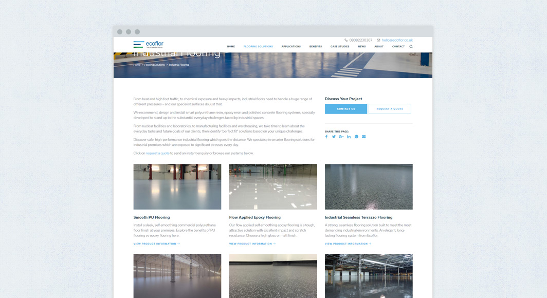 Ecoflor new website menu visual  flooring types