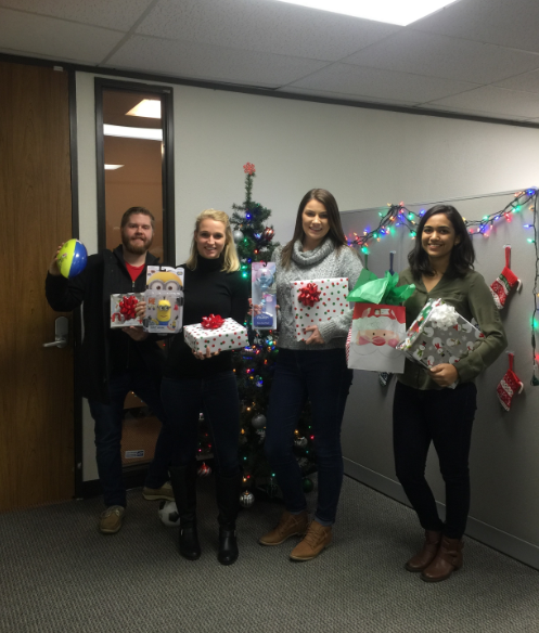 Team members from Gensuite’s Austin team also participated in their local Salvation Army Adopt-a-Family program, donating presents to a single mother with five children.