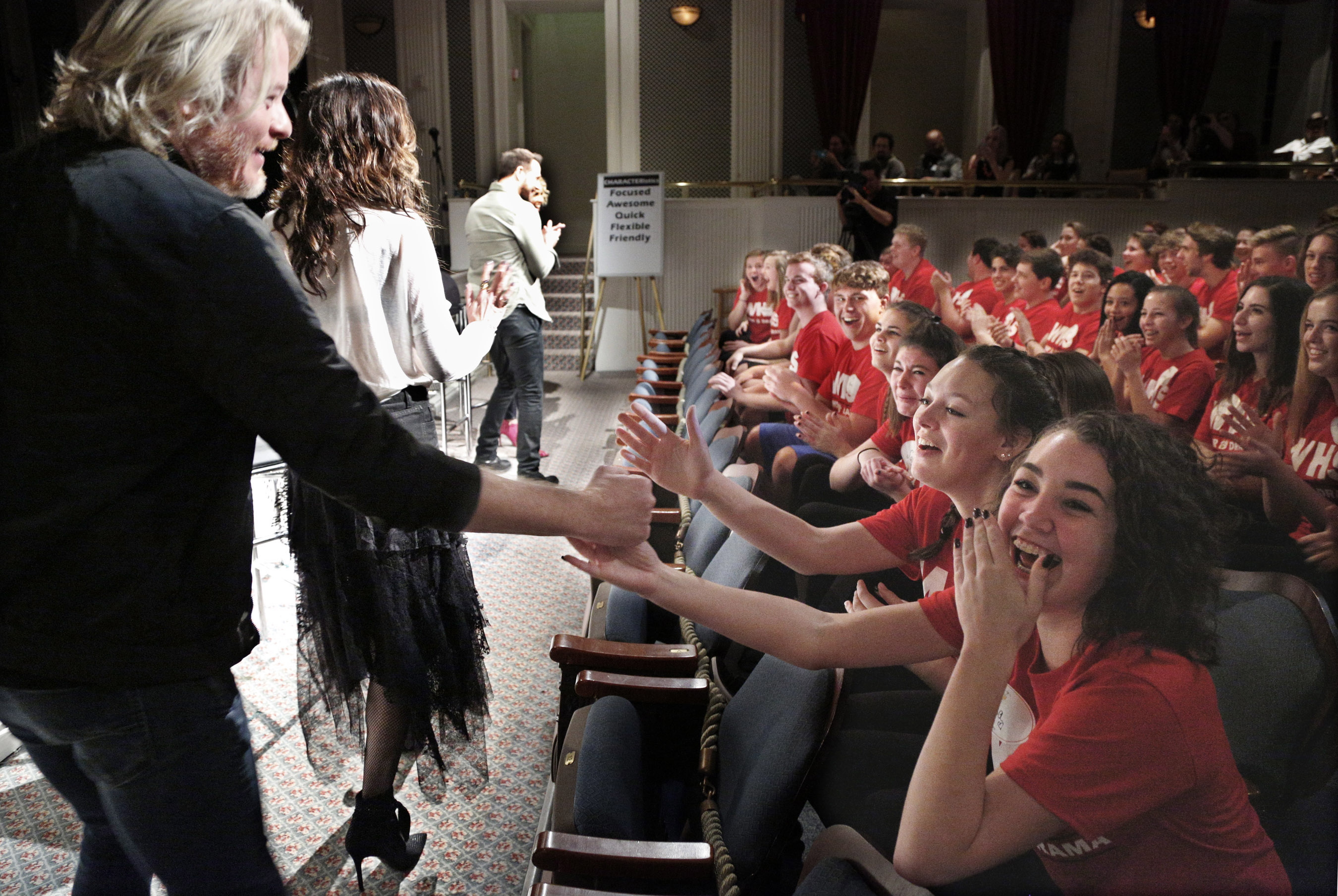 Five-time CMA Vocal Group of the Year winner Little Big Town kick off the Music In Our Schools Tour by surprising Wadsworth High School Choir during a Disney Performing Arts music workshop.