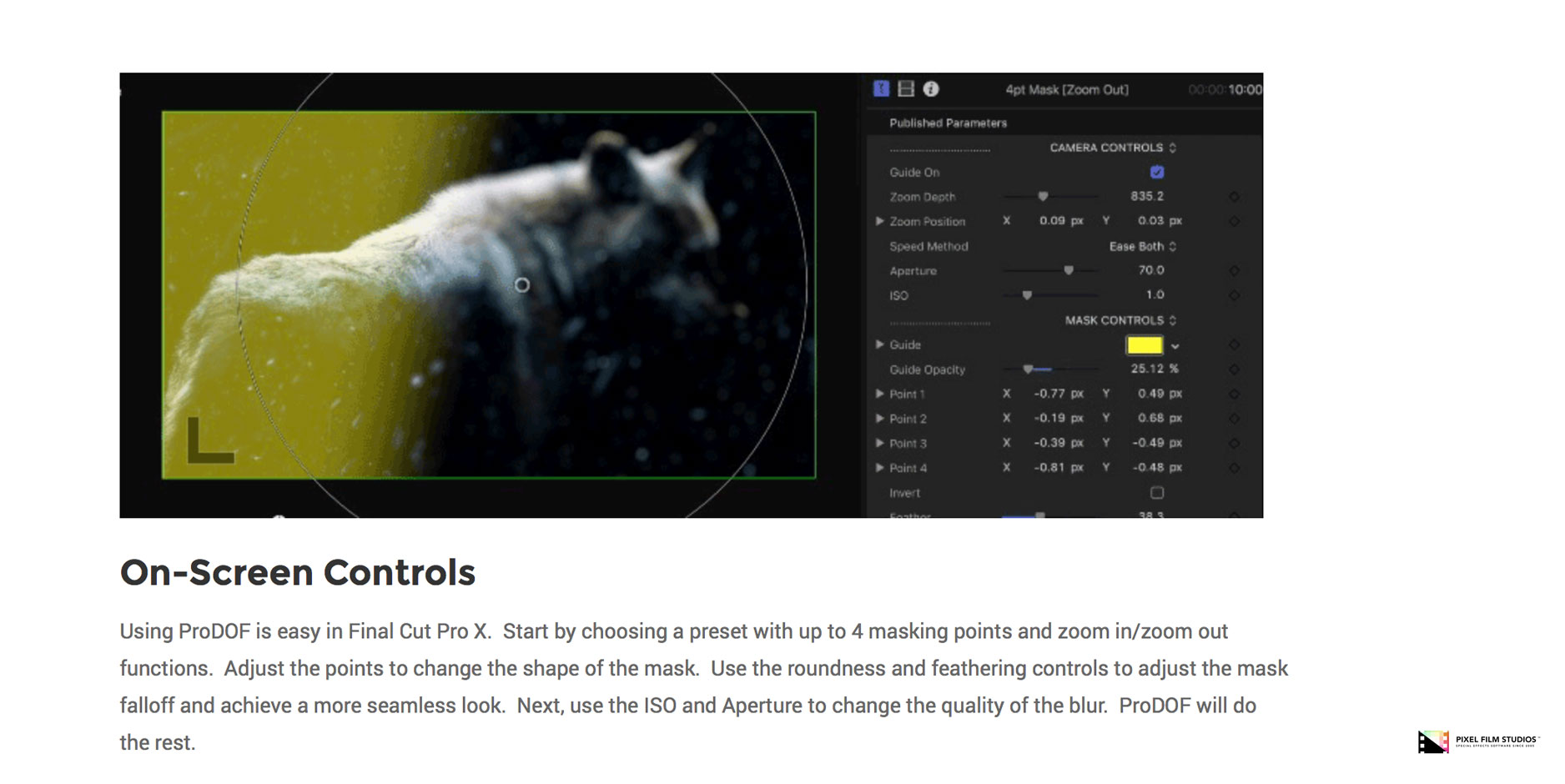 Pixel Film Studios Plugin - ProDOF - Final Cut Pro X