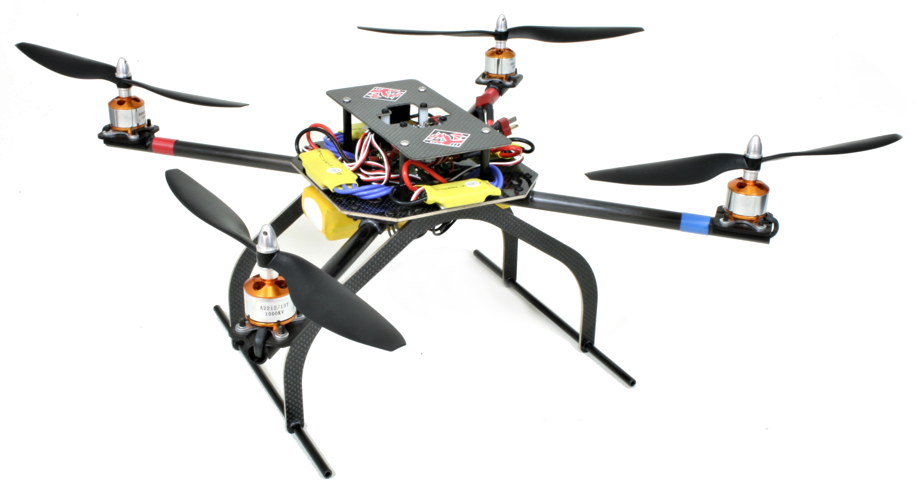 DragonPlate UAV Quadcopter with Electronics.