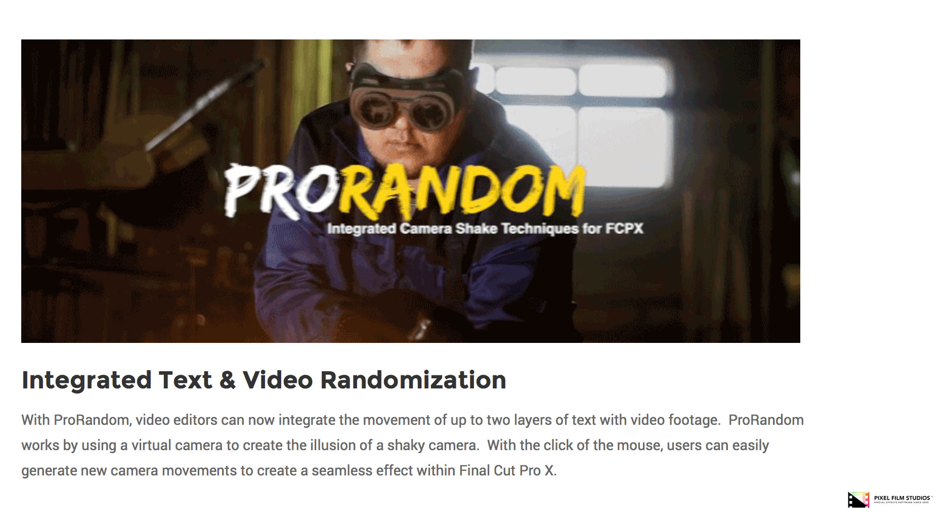 ProRandom - Pixel Film Studios Plugin - FCPX
