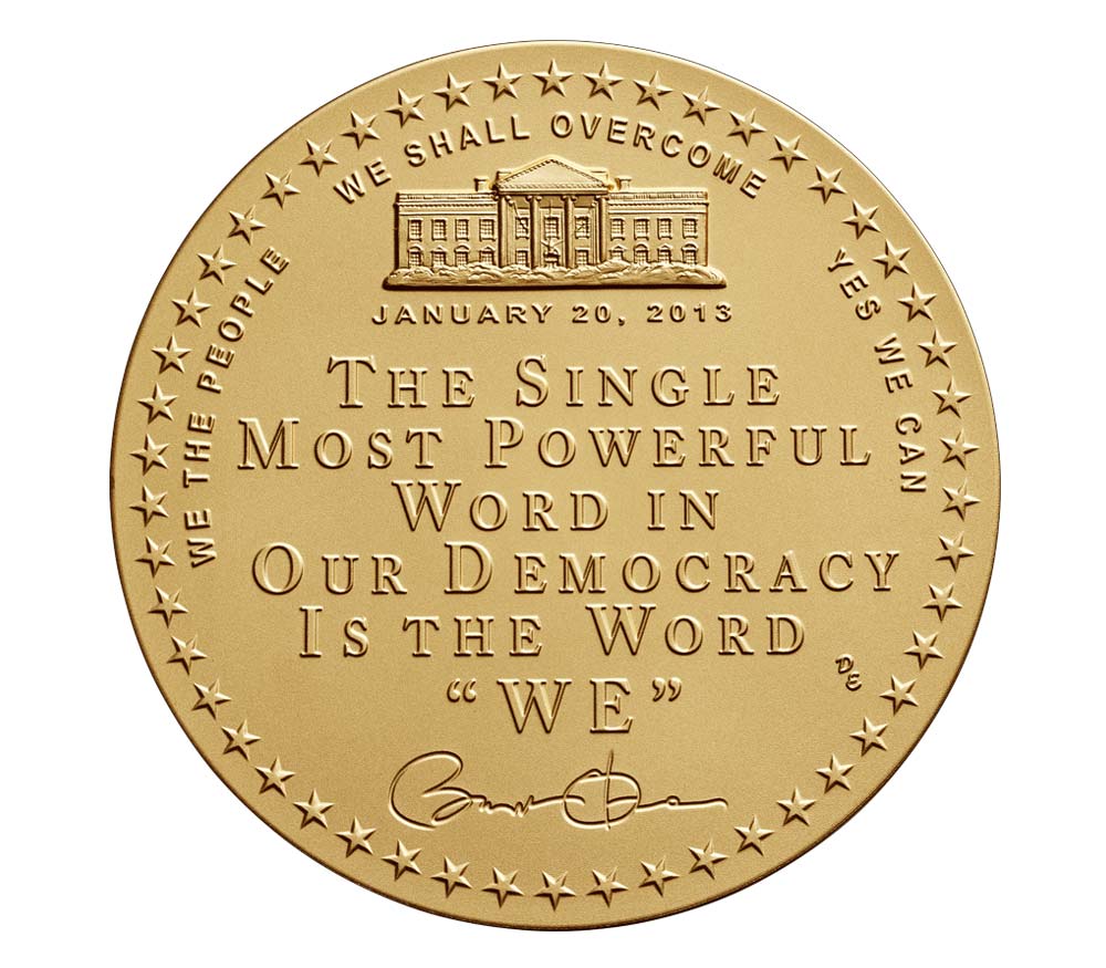 Barack Obama Bronze Medal (Second Term), Reverse