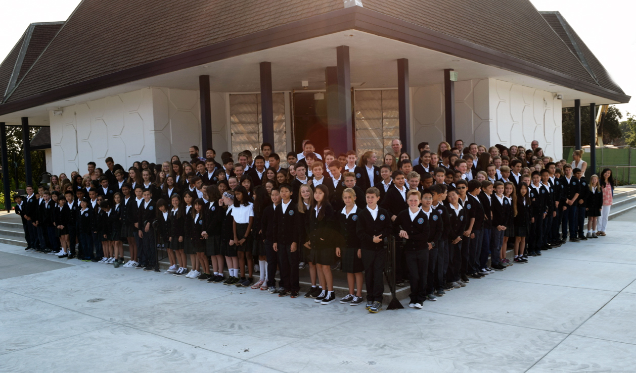 The Saint Andrew's Middle School on the first day of school.