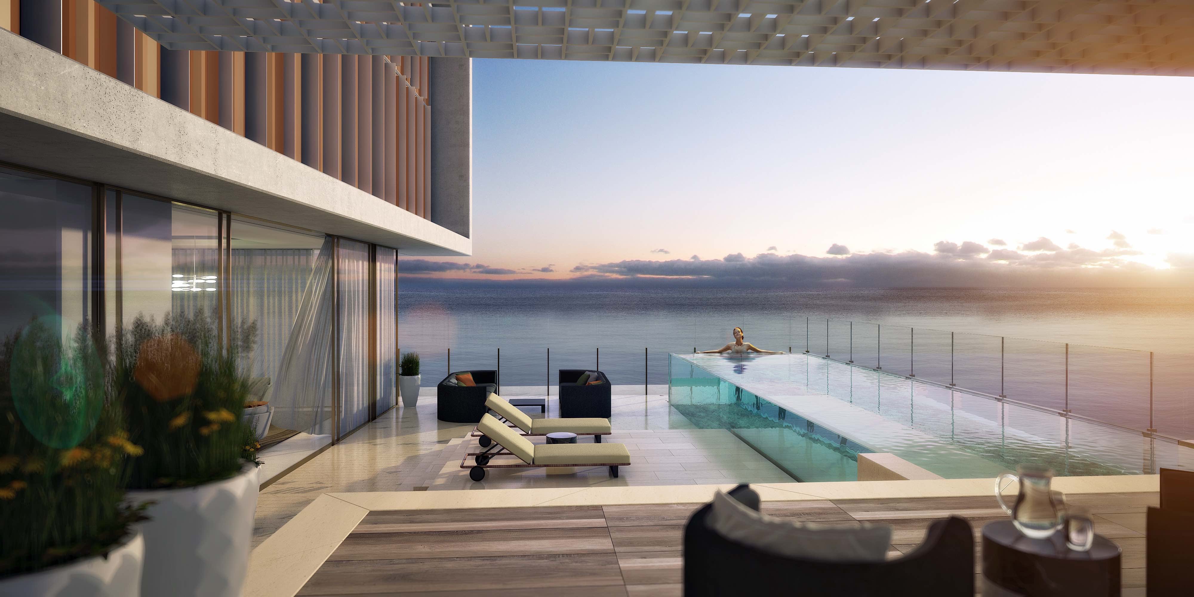 Sky Courts feature suites with magnificent landscaping to stunning acrylic pools.