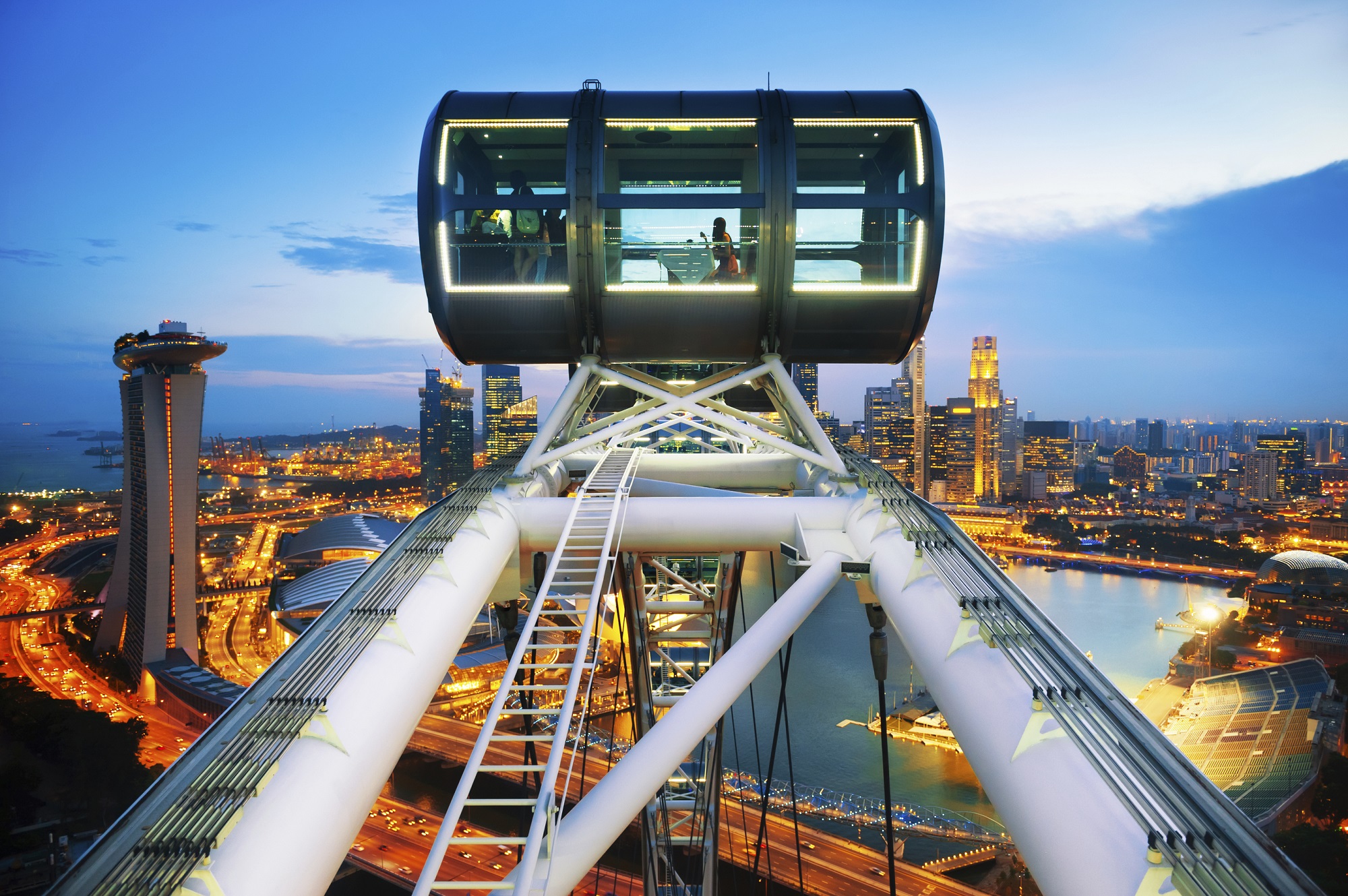 A tourist favourite: the spectacular Singapore skyline from the iconic Singapore Flyer