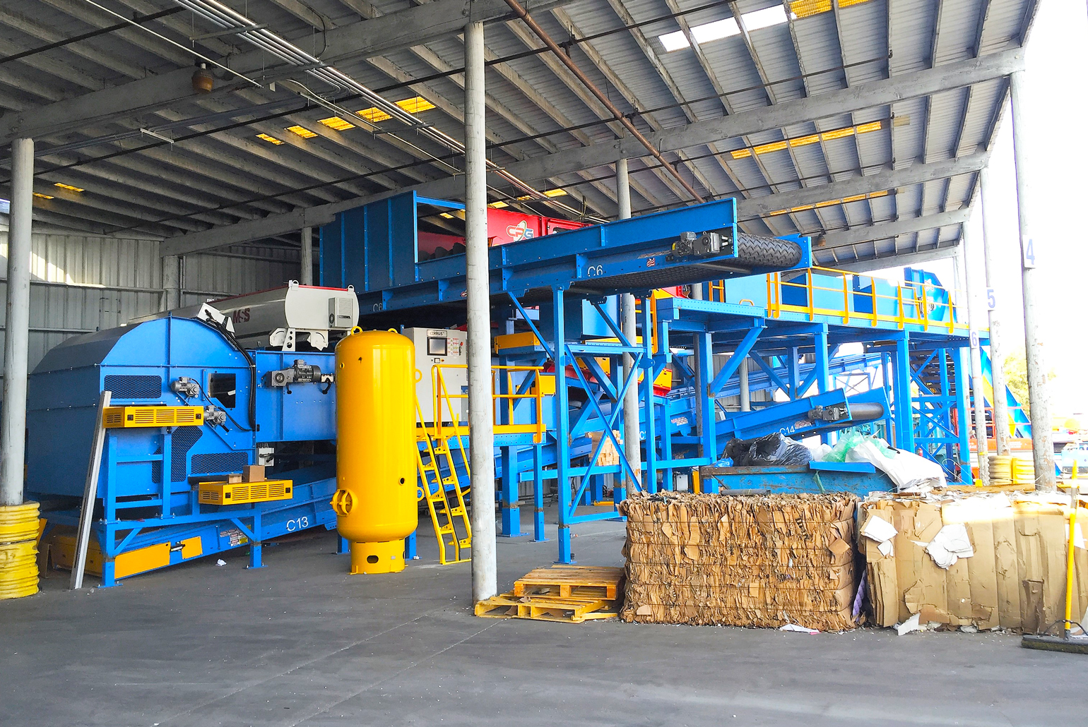 Resource Management Group's 15 TPH commercial single stream recycling system, designed and built by CP Group