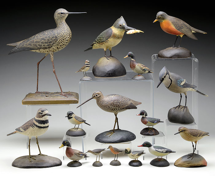 Collection of A.E. Crowell Bird Carvings and Decoys.