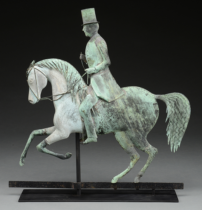 Horse & Rider Weathervane by J. Howard & Co., Estimated at $60,000-80,000.