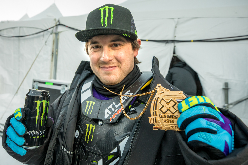 Monster Energy's Joe Parsons Takes Gold in Snowmobile Freestyle at X Games Aspen 2017