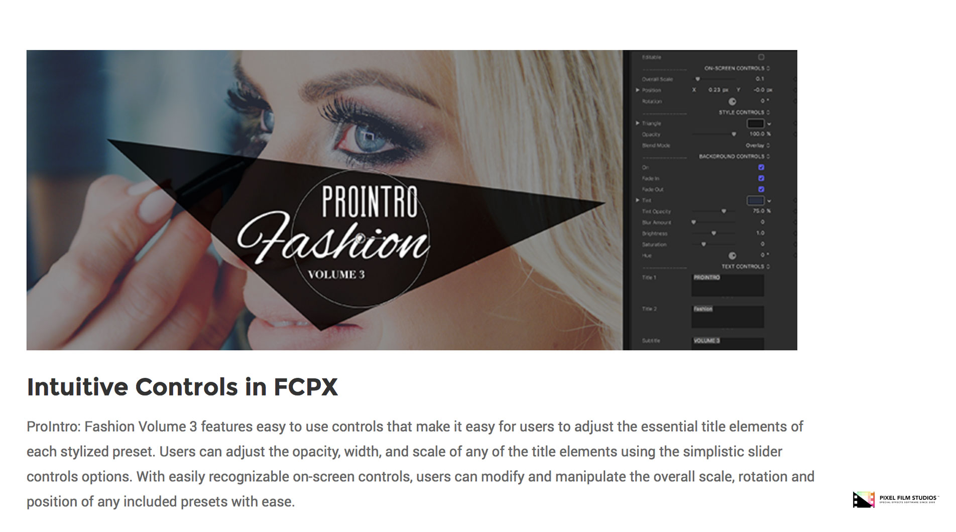 Final Cut Pro X - ProIntro Fashion Volume 3 - Pixel Film Studios Plugin