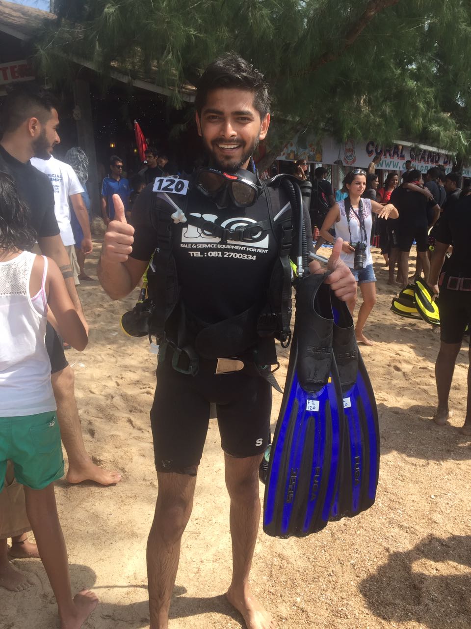 Suneet Jain in scuba gear