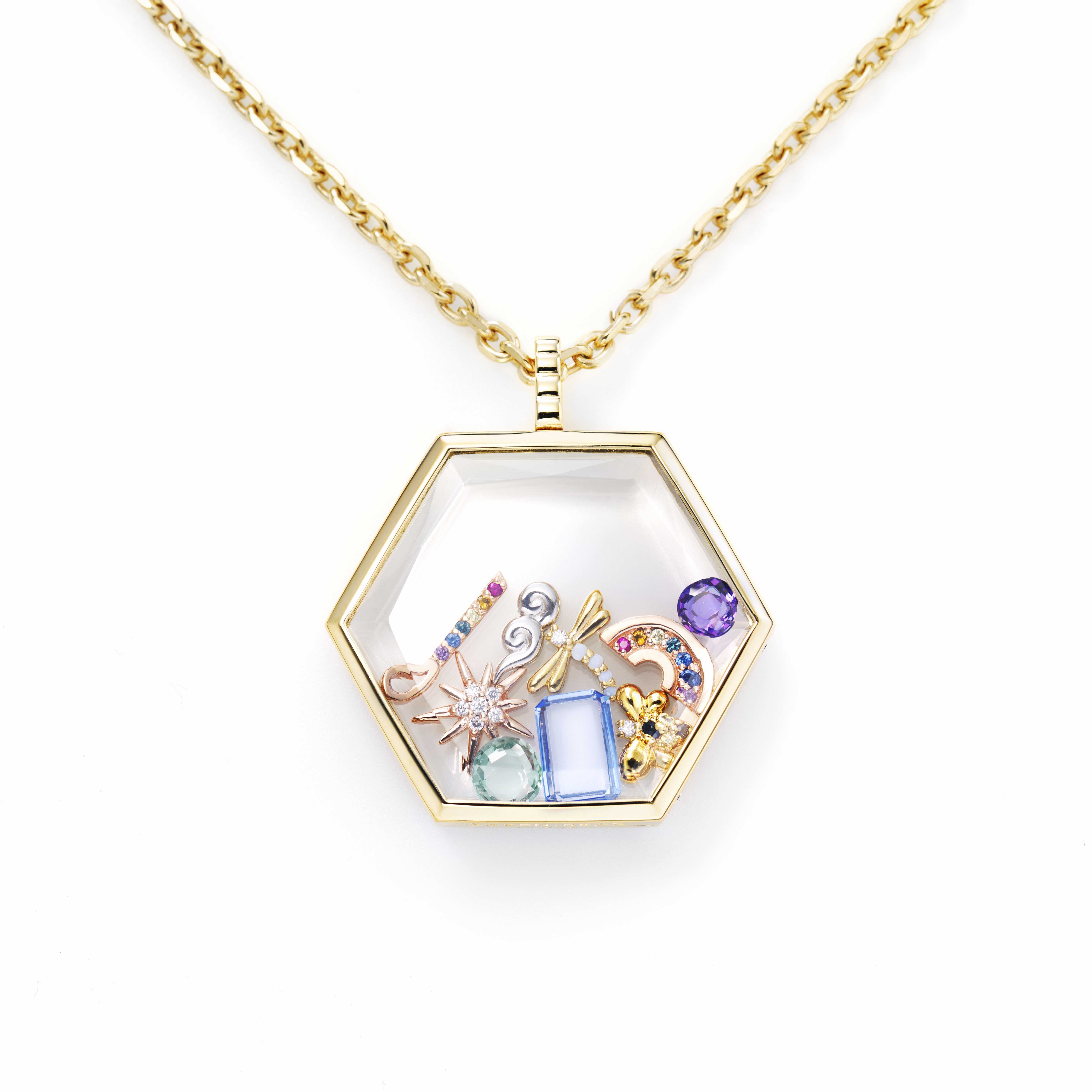 Zazen Bear's "Stardust" pendant with charms