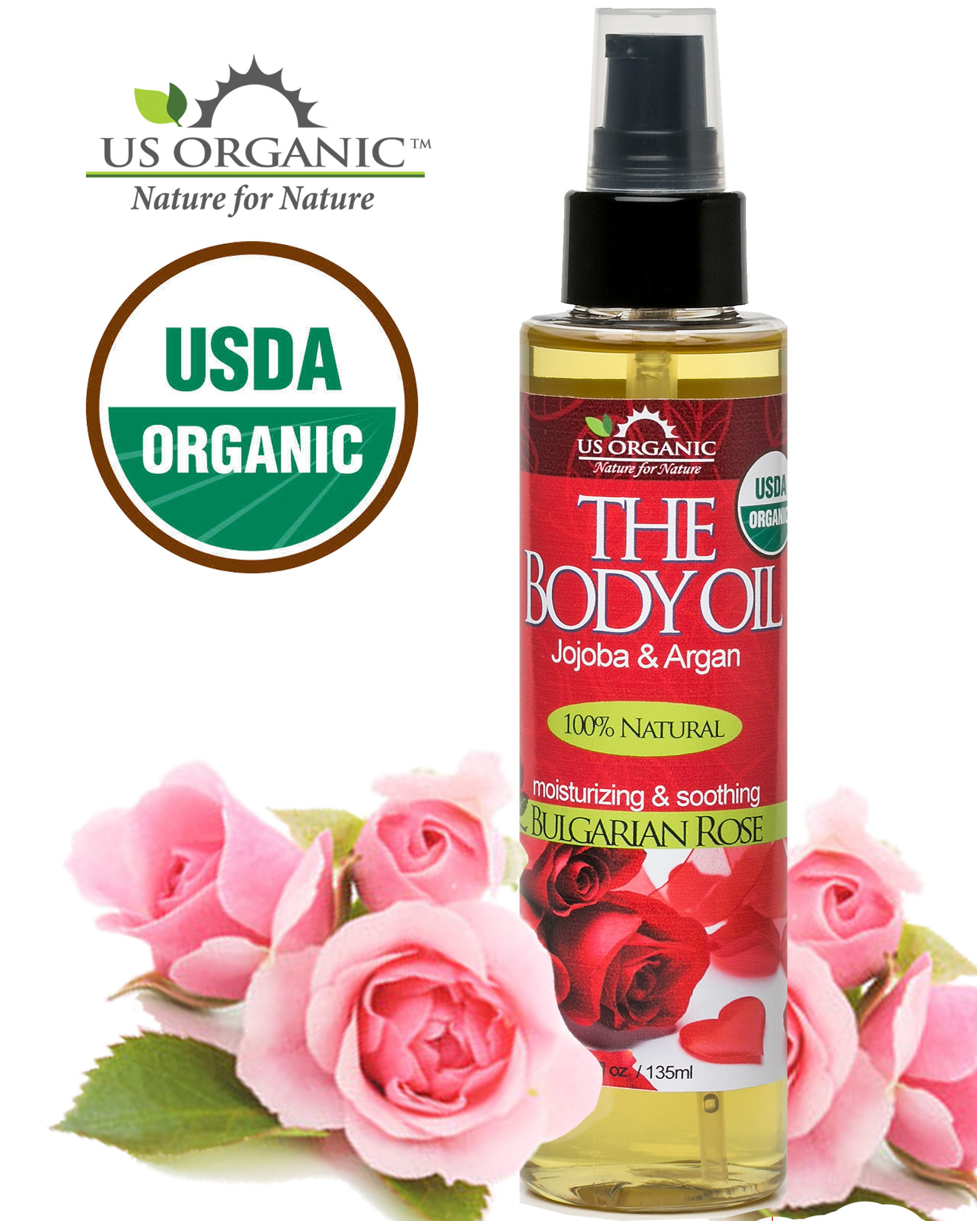 US Organic Body Oil in Bulgarian Rose