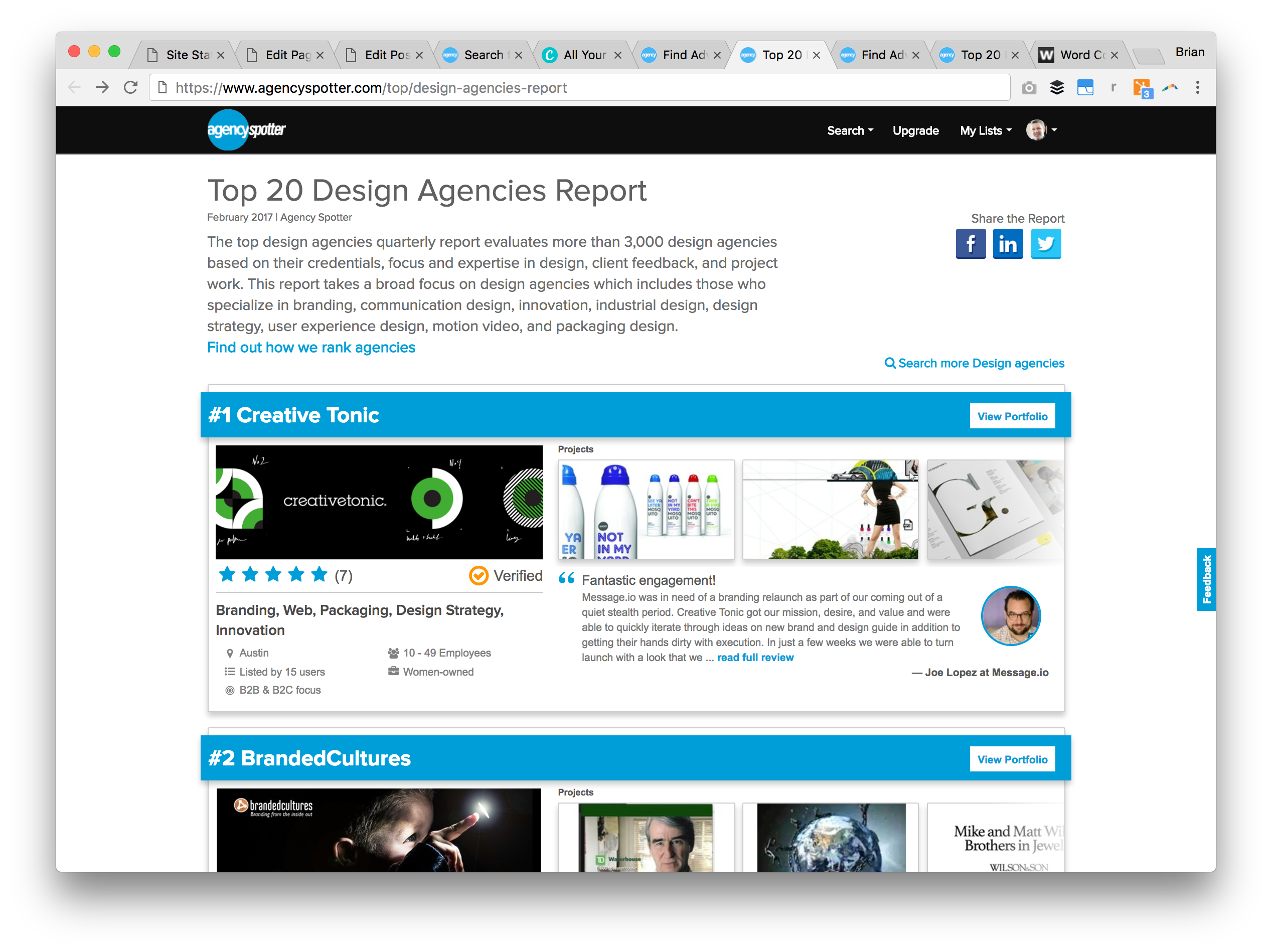 Preview: Top Design Agencies Report February 2017