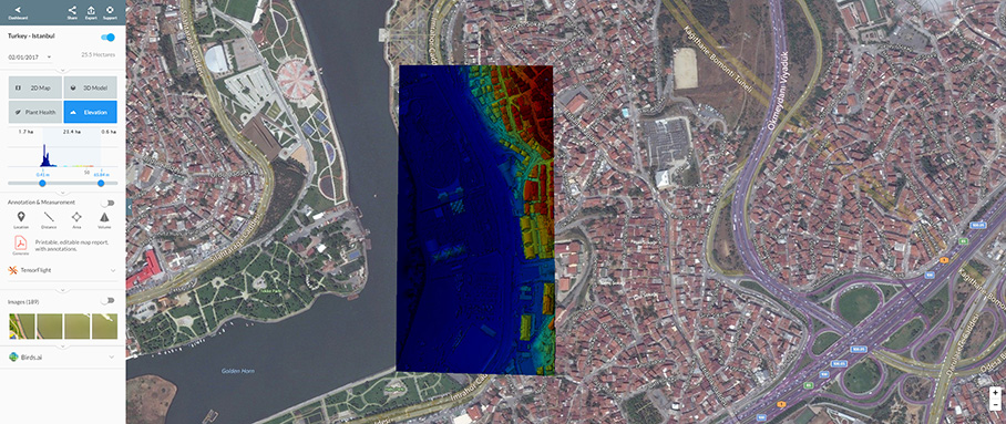 Example of DroneDeploy Elevation Map
