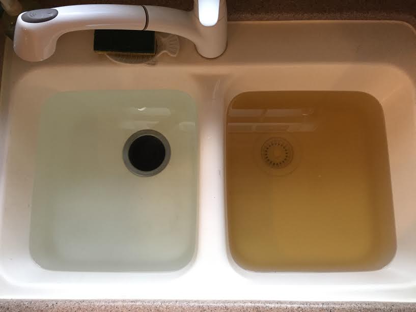 The AquaOx Difference Before and After Installation.  The left side is after installation and the right side is before installation.