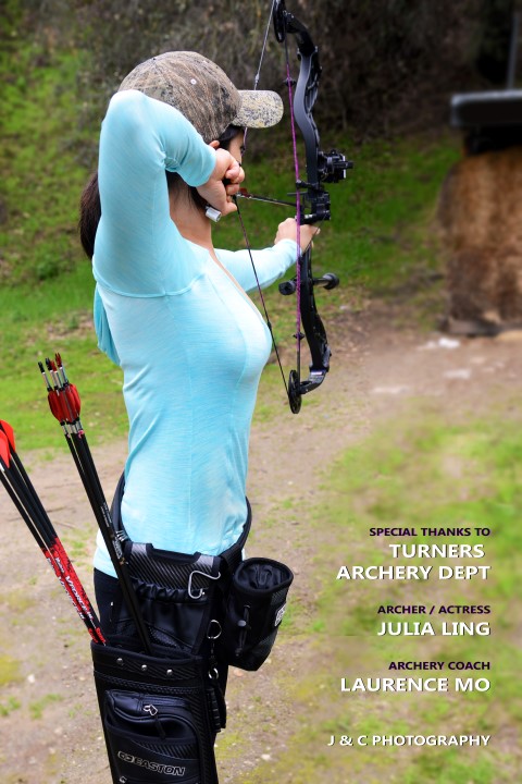 Julia Ling trains with Archery Coach Laurence Mo to prepare for her role as Tactical Girl in the new comedy web series.